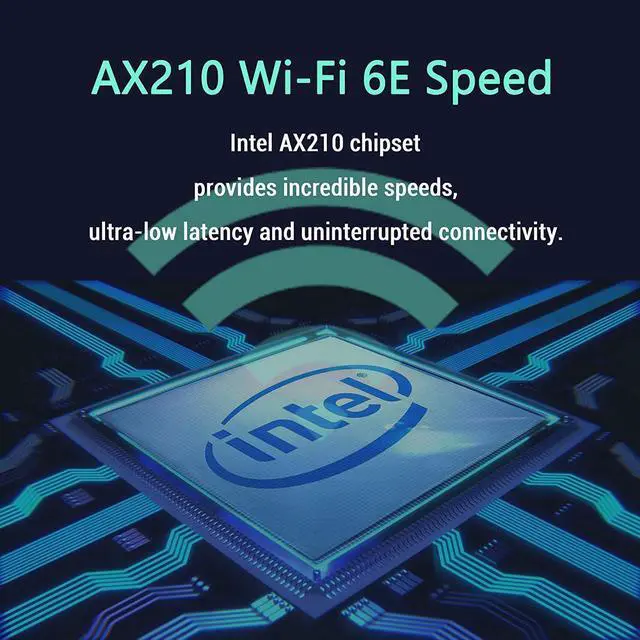 Alt view image 4 of 7 - WiFi 6E 5400Mbps AX210 wireless PCIe card, updated to 6G/5.8G/2.4GHz Tri-Band, Bluetooth 5.2, 802.11AX Internal Network Adapter for PC with MU-MIMO, Ultra-Low Latency, Support Windows10 (64bit)