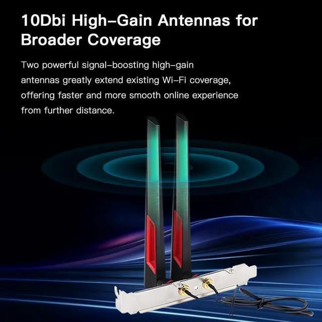 Alt view image 5 of 7 - AUTYUE Wireless Adapter WiFi 7 Network Card, BT5.4 BE200NGW 7th WiFi Adapter, M.2 Mini Desktop kit WiFi 7 Adapter 802.11BE Tri-Band 8774Mbps WiFi not Support AMD Motherboards for Win 10/11 10Dbi