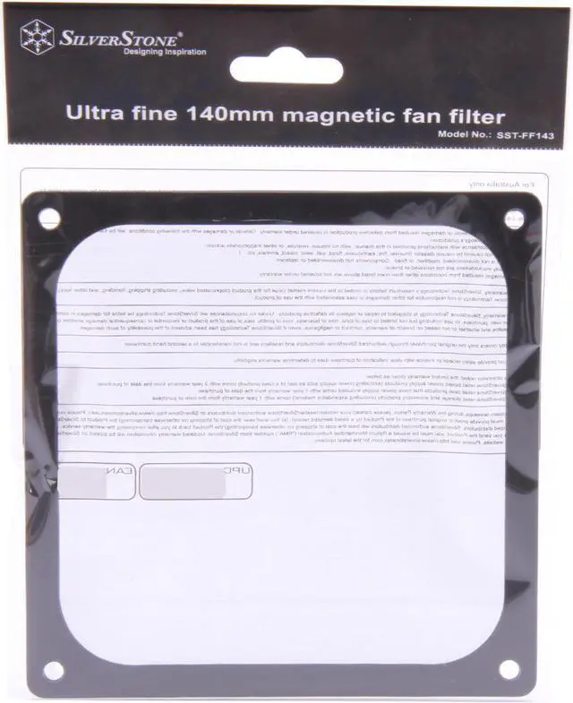Alt view image 3 of 3 - Silverstone FF143B 140mm Ultra Fine Fan Filter with Magnet (Black)