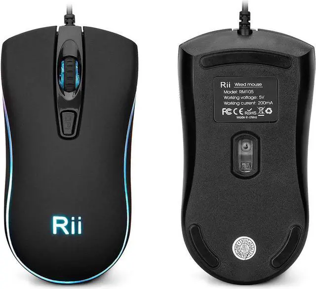 Alt view image 4 of 4 - R-i-i RGB Backlit Business Keyboard,Gaming Keyboard and Mouse Combo,USB Wired Keyboard,RGB Optical Mouse for Gaming,Business Office