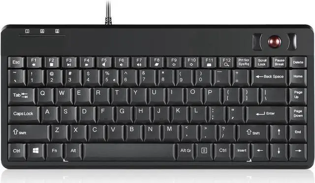 Main image of P-eri-xx PERIBOARD-505H PLUS, Wired USB Trackball Keyboard - Built-in 2x USB 2.0 Hubs - Mini Design - Fit with Professional or Industrial Use - Built inTrackball - US English Layout
