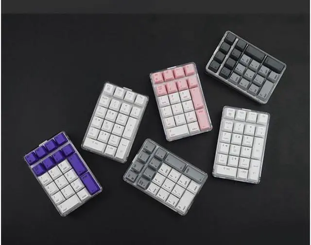 Alt view image 2 of 7 - Mechanical Numeric Keypad GATERON Brown Switch Wired Gaming Keypad Crystal Case White Backlit 21 Keys Mini Numpad Portable Keypad Extended Layout Pink Magicforce by Qisan