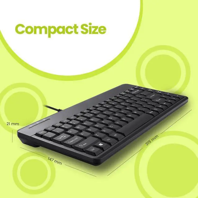 Alt view image 3 of 7 - Pe-ri-xx PERIBOARD-409P Mini PS/2 Keyboard - PS2 Interface - Piano Black Logo-Free Design - US English Layout - 12.40x5.79x0.79 Inch Compact Size - 1.8 meter long cable