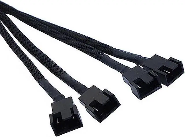 Alt view image 5 of 5 - PWM Fan Splitter Cable Hub 1 to 4 Power Adpater,Motherboard PMW 4-pin Fan Sleeved Braided Y Splitter Internal Power Extension Cable for Computer CPU/Case Fan 1x4 Converter - 10 inches