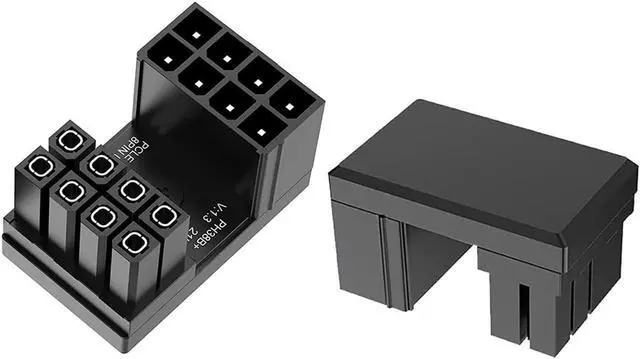 Alt view image 2 of 6 - PCIe 8 Pin 180 Degree Power Adapter,U Turn Angled GPU VGA 8Pin Connector Male to Female Internal Power Board Adapter for Desktop PC Graphics Video Card - Reverse Type,3 Pack