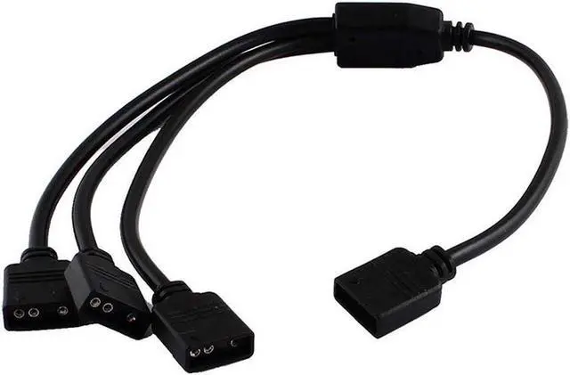 Alt view image 2 of 5 - 2 Pack 5V 3-Pin RGB 3-Way Female to x Female RBW LED Strip Splitter Cable,3 Port AURA RGB Lighting Hub w/ Gender Changer Adapter - 1 Foot