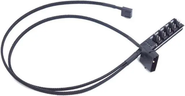 Alt view image 2 of 6 - 1 to 5 Ports 4 pin PWM Fan Hub Splitter - PWM Regulator 12V CPU Cooler / Case / Chasis Cooling Fan Power Cable Adapter Power By PSU Molex 4pin(12V ),40CM Power Cable included