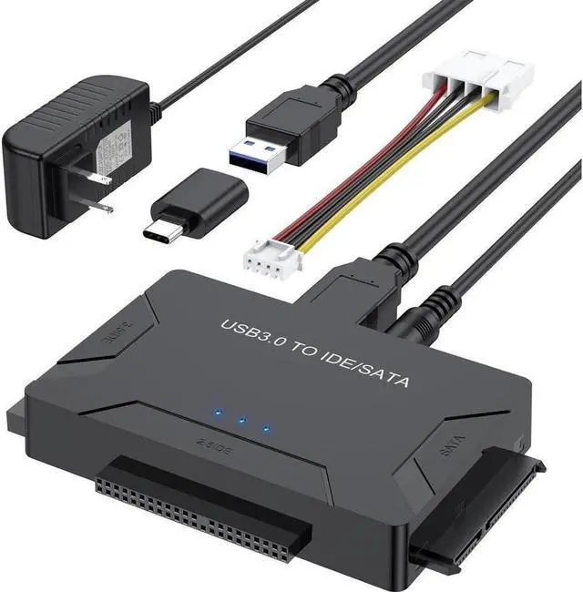 Main image of Hard Drive Reader IDE SATA to USB 3.0 Adapter, USB + Type C External Hard Drive Data Ultra Recovery Converter Kit with Power for 2.5 3.5 HDD ssd Disk 5.25 Inch DVD/CD-ROM Optical Drive
