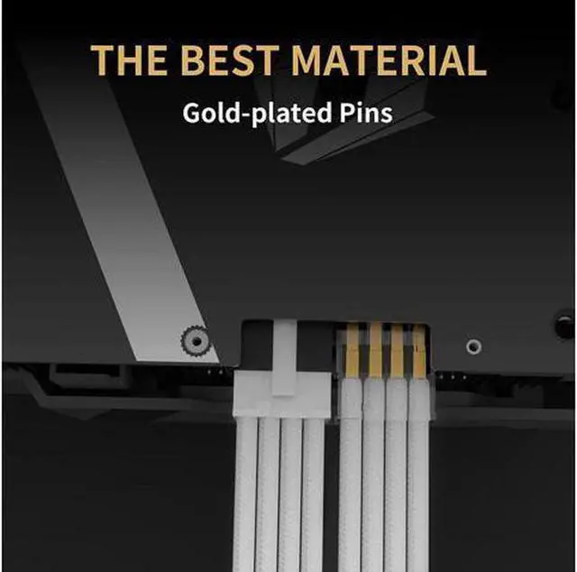 Alt view image 5 of 6 - BUCIER White PSU Extension Cable Kit,Custom Sleeved Power Supply Cable Mod for PC Build 18AWG 24Pin ATX /8 (4+4) Pin EPS CPU Cable /8 (6+2) Pin PCI-E GPU PSU Cables 6PCS with Cable Comes