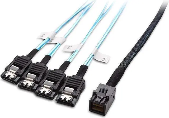 Main image of Internal HD Mini SAS to SATA (SFF-8643 to 4x SATA) Reverse Breakout Cable 3.3 Feet/1mParent