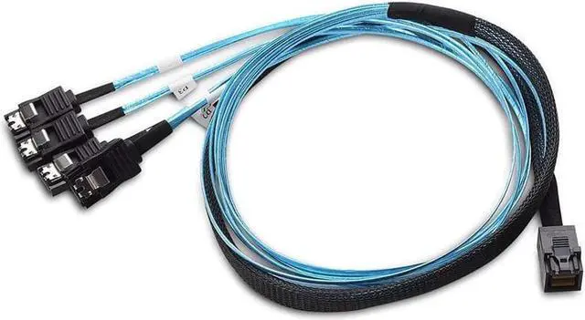 Alt view image 2 of 5 - Internal HD Mini SAS to SATA (SFF-8643 to 4x SATA) Reverse Breakout Cable 3.3 Feet/1mParent