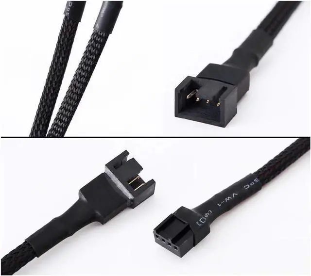 Alt view image 2 of 3 - 10Pack 4-Pin Case Male to Female PWM Fan Splitter Cable 10.6inch Sleeved Braided Adapter Computer PC Fan Power Extension Cable Converter for Computer ATX Case Compatible 3-Pin/4-Pin Cooling Fan Cable