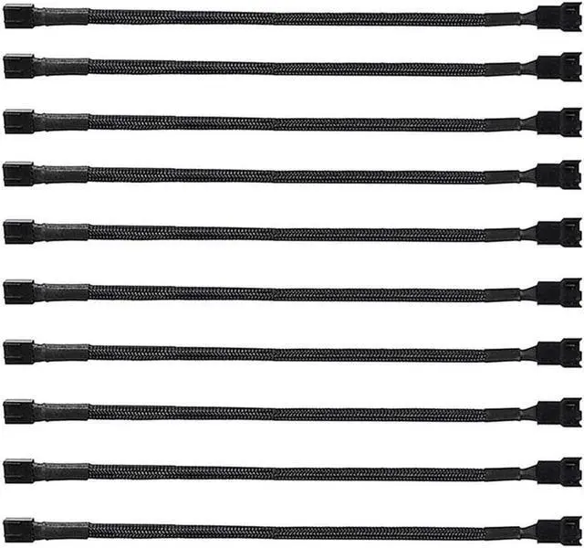 Main image of 10Pack 4-Pin Case Male to Female PWM Fan Splitter Cable 10.6inch Sleeved Braided Adapter Computer PC Fan Power Extension Cable Converter for Computer ATX Case Compatible 3-Pin/4-Pin Cooling Fan Cable