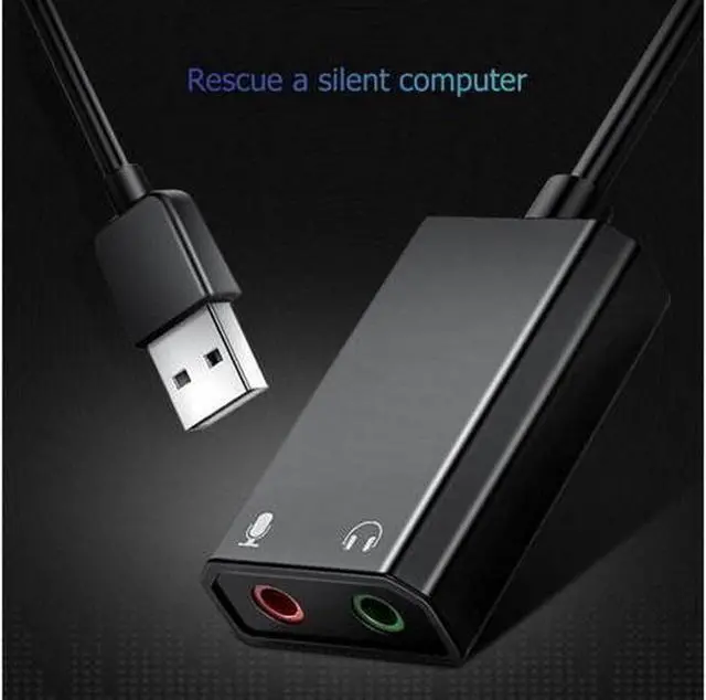 Alt view image 6 of 7 - BUCIER External USB Sound Card 3.5mm Headset Microphone Adapter USB to 3.5mm Jack Audio Headset Microphone Earphone Cable Adapter