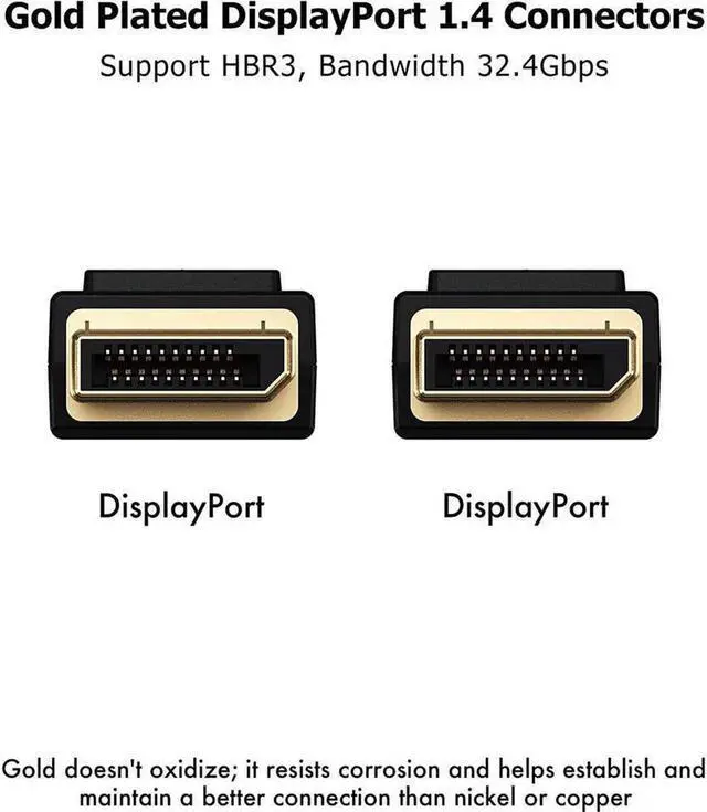 Alt view image 3 of 6 - BUCIER DisplayPort Cable 1.4 Infinnet 8K DisplayPort 1.4 1.4a Cable 2K 280Hz 240Hz 165Hz 4K 160Hz 144Hz 1080p 390Hz 360Hz Display Port DP 1.4 Cable HBR3 Cord HDR DisplayPort Cable 2m (6 feet)