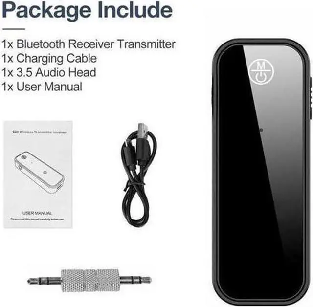 Alt view image 6 of 7 - BUCIER USB Wireless Bluetooth 5.0 Transmitter Receiver 2in1 Audio Adapter 3.5mm Aux Car
