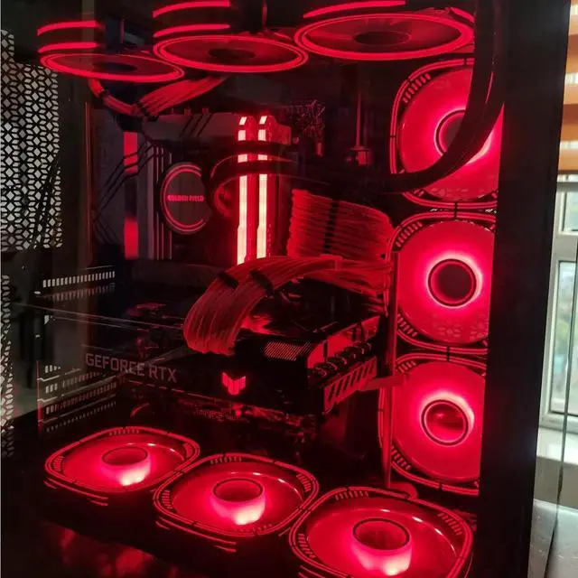 Alt view image 2 of 4 - PSU Cable Extension Kit 30CM Length with Combs,1x24Pin/2x8Pin(4+4) EPS/3x8Pin(6P+2P) PCI-E/PC Sleeved for ATX Power Supply,White, All-White Red