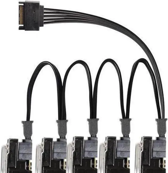 Alt view image 5 of 6 - BUCIER SATA Power Splitter Cable SATA 15 Pin Male to 5 Female Power Splitter Extension Cable Serial ATA Power Cable Splitter Hard Drive Power Cable (50cm+10cm+10cm+10cm+10cm)