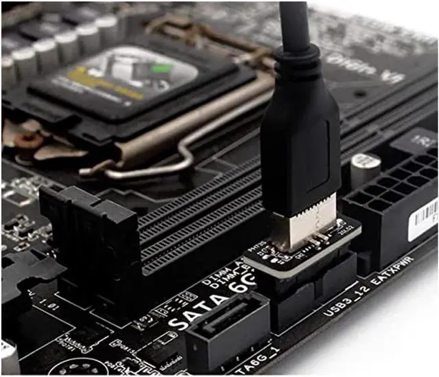 Alt view image 6 of 6 - BUCIER Usb Front Panel Adapter, Vertical Usb C Header Adapter, Usb 3.1 Type-E Key-A To Usb 3.0 20Pin Header Converter For Type C Motherboard