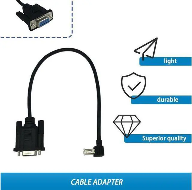 Alt view image 5 of 6 - RS232 DB9 Female to USB 2.0 A Female Serial Cable Adapter Converter 8" Inch 25cm