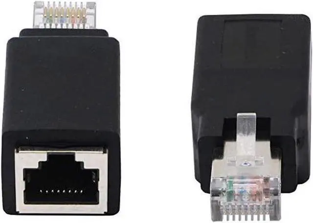 Alt view image 2 of 7 - BUCIER RJ45 Ethernet LAN Male to Female Cat5 / Cat5e / Cat6 Crossover Adapter(2-Pack),Black (Straight)