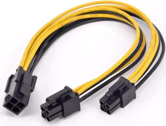 Alt view image 6 of 6 - 4Pin CPU Power supply Extension Cord Cable 18 AWG Y Splitter ATX 12V P4 Power Port Female 1 to 2 Female Connector Cable 20cm