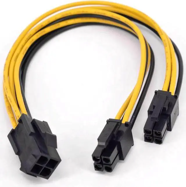 Main image of 4Pin CPU Power supply Extension Cord Cable 18 AWG Y Splitter ATX 12V P4 Power Port Female 1 to 2 Female Connector Cable 20cm