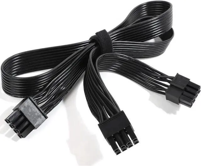 Alt view image 3 of 4 - PSU CPU 8 Pin to Dual 8 (4+4) Pin EPS Cable Male to Male CPU Power Cable for Seasonic Focus Prime ROG Thor Strix Modular Power Supply (70cm+15cm)