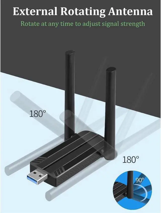 Alt view image 4 of 7 - Wireless Adapter, USB 3.0 WiFi 6 Adapter for PC - 802.11ax AX1800 PC WiFi Adapter for Desktop Laptop Dual Band Wireless Adapter WiFi Dongle for Windows 7/10/11 Wireless Network Adapter for PC Computer