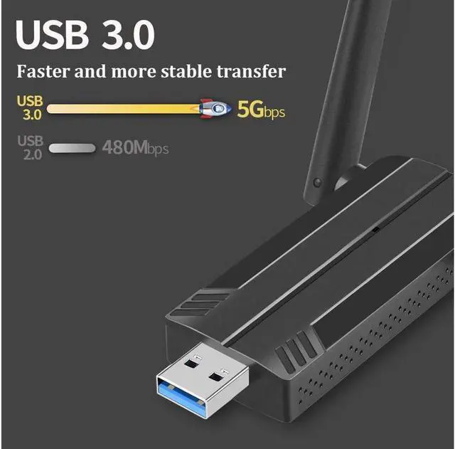 Alt view image 2 of 7 - Wireless Adapter, USB 3.0 WiFi 6 Adapter for PC - 802.11ax AX1800 PC WiFi Adapter for Desktop Laptop Dual Band Wireless Adapter WiFi Dongle for Windows 7/10/11 Wireless Network Adapter for PC Computer