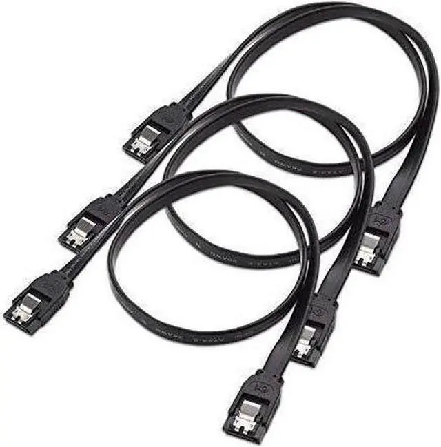 Alt view image 3 of 3 - BUCIER 3-pack straight sata iii 6.0 gbps sata cable (sata 3 cable) black - 24 inches