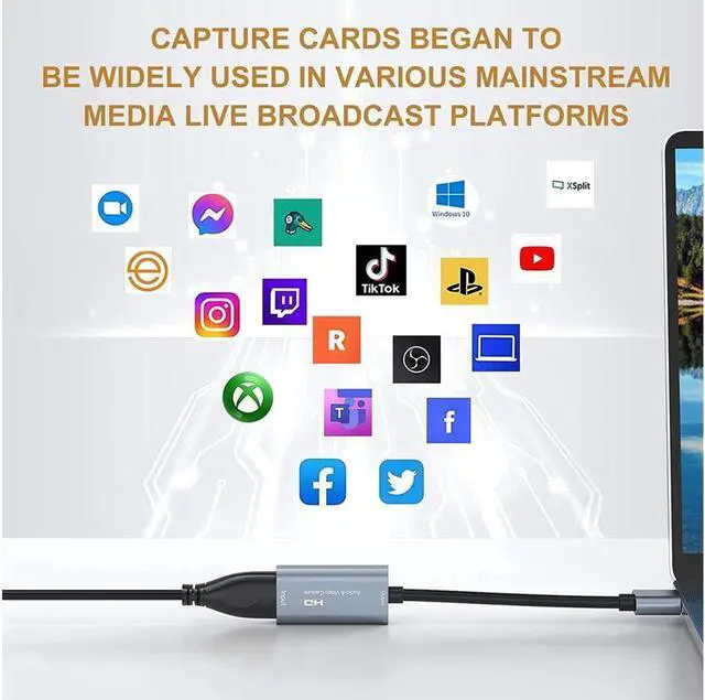 Alt view image 5 of 6 - 4K HDMI Video Capture Card,Video Record Card,Audio Capture Adapter,HDMI to USB Audio Video Recording in 1080P@30Hz, 4K@30Hz for Teaching,Broadcasting,Gaming,Streaming,Video Conference (1 Pack, Silver)