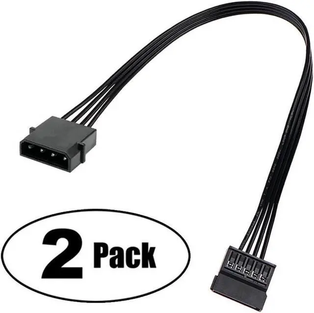 Alt view image 2 of 4 - BUCIER Molex IDE 4 Pin Male to 15 Pin Female SATA Power Converter Adapter Cable Hard Drive HDD SSD Power Extension Cable 24 inches (2 Pack)