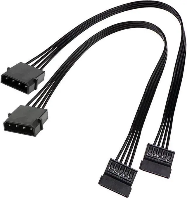 Alt view image 4 of 4 - BUCIER Molex IDE 4 Pin Male to 15 Pin Female SATA Power Converter Adapter Cable Hard Drive HDD SSD Power Extension Cable 24 inches (2 Pack)