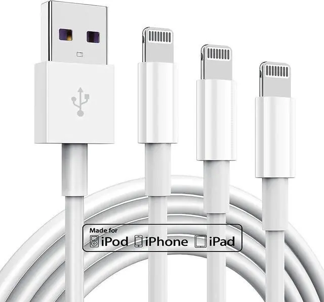 Main image of isptewhie 3 Pack Apple MFi Certified iPhone Charger Cable Apple Lightning to USB Cable Cord 2.4A Fast Charging Apple Phone Long Chargers for iPhone 12/11/11Pro/11Max/ X/XS/XR/XS Max/8/7/ 3ft White