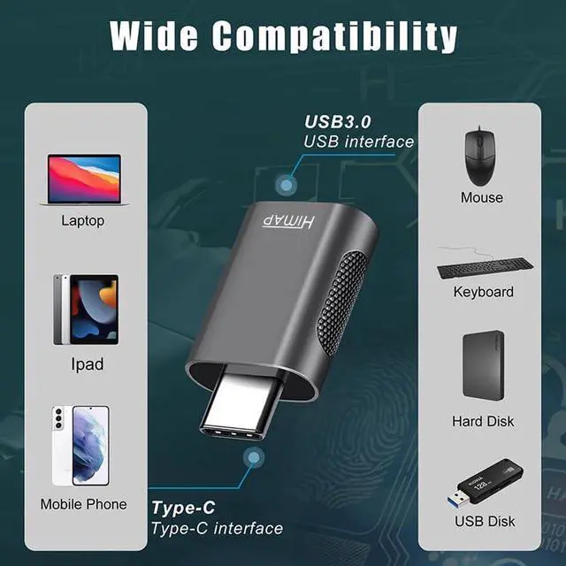 Alt view image 3 of 6 - Pack of 4 USB C to USB Adapters 2*USB-C to USB-A & 2*USB-A to USB-C Female Adapter Speed Data Transfer & Fast Charging for iPhone/PC//iPad/Laptop/etc USB to USB C Adapter (Pack of 4)