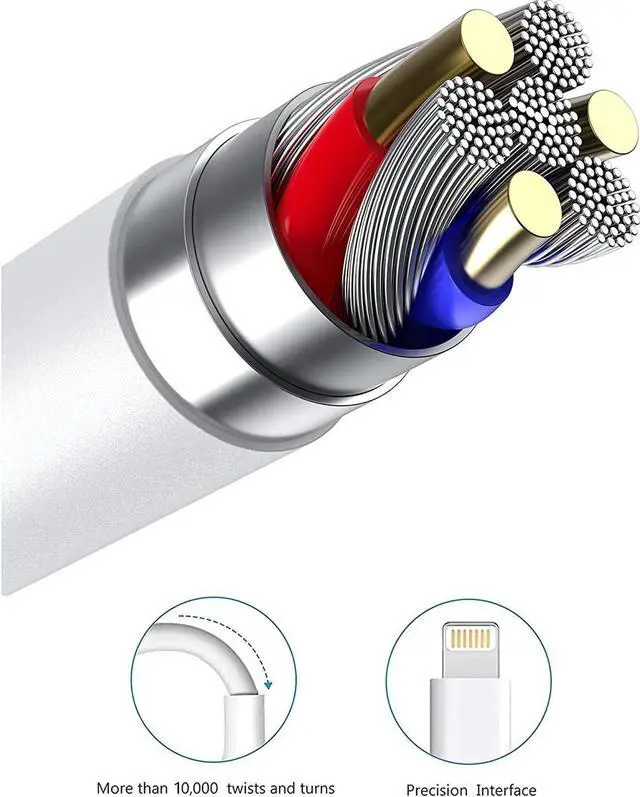 Alt view image 5 of 7 - isptewhie iPhone Charger Cord 2Pack 6ft Apple MFi Certified USB to Lightning Cables Fast Charging High Speed Data Sync USB Cable Compatible with iPhone iPad iPod AirPods