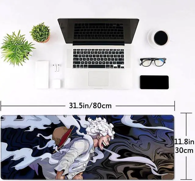 Alt view image 5 of 7 - Anime One Piece Gaming Mouse Pad Non-Slip Rubber Desk Mat Gear 5 Luffy Mousepad for Office Desk Decor 31.5 x 11.8inches x 3mm