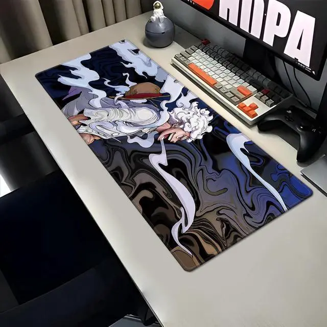 Alt view image 3 of 7 - Anime One Piece Gaming Mouse Pad Non-Slip Rubber Desk Mat Gear 5 Luffy Mousepad for Office Desk Decor 31.5 x 11.8inches x 3mm