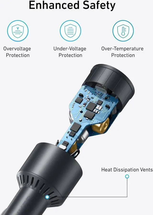 Alt view image 4 of 7 - iPhone 16 USB-C Car Charger 167.5W Max 3-Port Ultra-Compact Type-C Fast iPhone Car Charger for MacBook Pro/Air iPhone 15/14 / 13 Series S24 / S23 iPad Pro AirPods and More