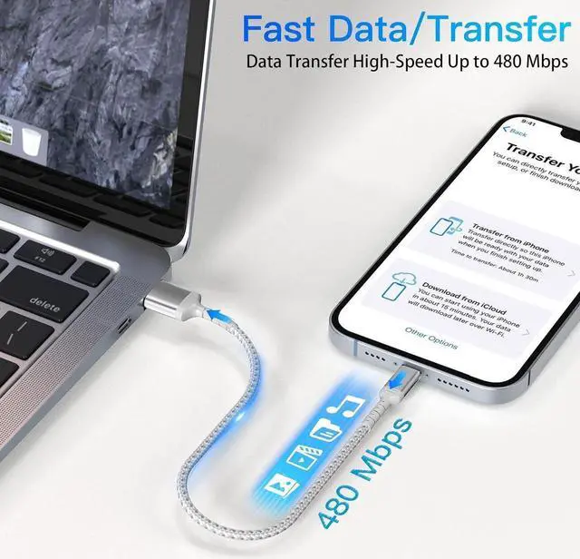 Alt view image 4 of 5 - 6 Inch iPhone Charging Cable 3 Pack Braided Short iPhone Charger Cord [MFi Ceritified] Compatible with Apple iPhone 14 13 12 11 Pro Max/Mini XS XR X 8 7 Plus SE2 iPad Short Lightning Cable