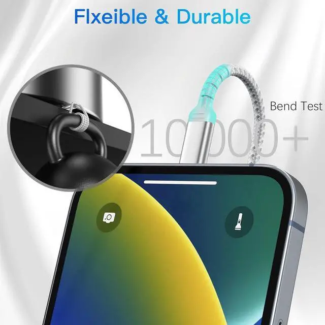 Alt view image 3 of 5 - 6 Inch iPhone Charging Cable 3 Pack Braided Short iPhone Charger Cord [MFi Ceritified] Compatible with Apple iPhone 14 13 12 11 Pro Max/Mini XS XR X 8 7 Plus SE2 iPad Short Lightning Cable