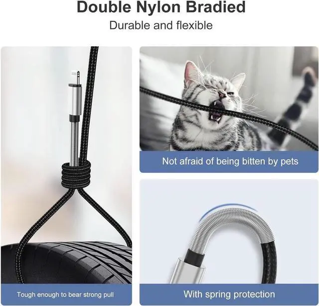 Alt view image 6 of 7 - 15 FT Extra Long iPhone Charger Cord [Apple MFi Certified] Long Apple Lightning Cable 5M 2.4A Nylon Braided iPhone Fast Charging Cord for iPhone 14/14pro/13/12/11/11Pro/X/XS/XR/XS Max/8/7