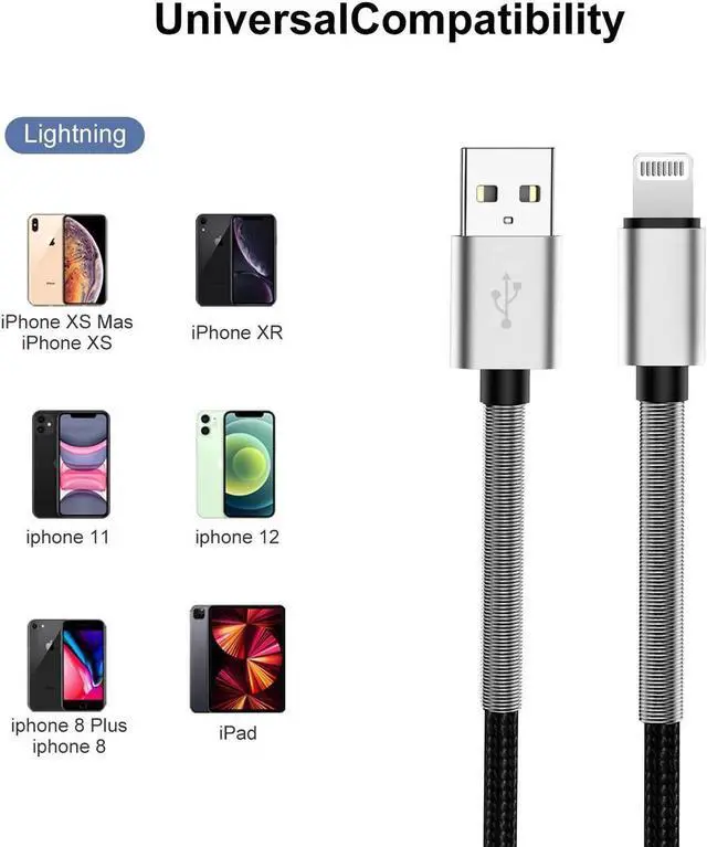 Alt view image 7 of 7 - 15 FT Extra Long iPhone Charger Cord [Apple MFi Certified] Long Apple Lightning Cable 5M 2.4A Nylon Braided iPhone Fast Charging Cord for iPhone 14/14pro/13/12/11/11Pro/X/XS/XR/XS Max/8/7