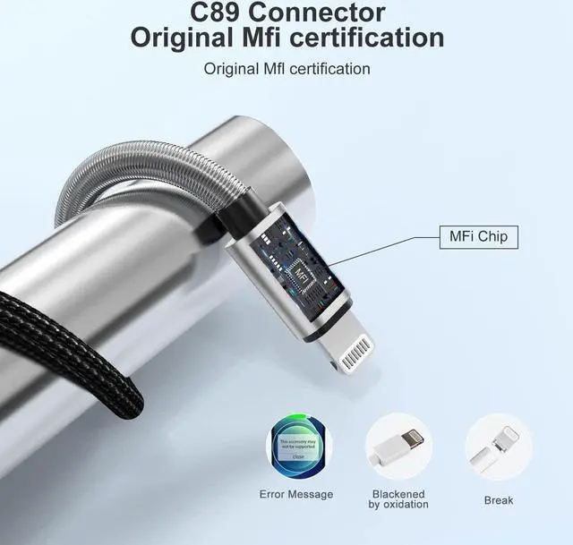 Alt view image 5 of 7 - 15 FT Extra Long iPhone Charger Cord [Apple MFi Certified] Long Apple Lightning Cable 5M 2.4A Nylon Braided iPhone Fast Charging Cord for iPhone 14/14pro/13/12/11/11Pro/X/XS/XR/XS Max/8/7