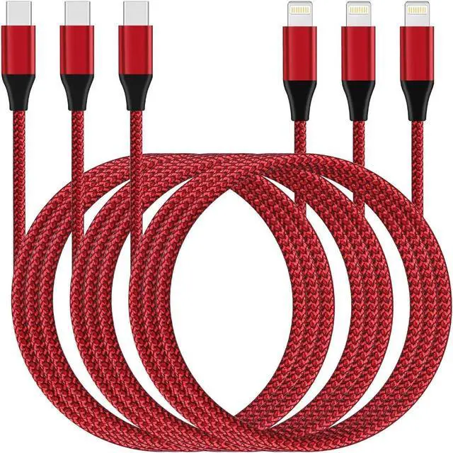 Main image of iPhone Charger Fast Charging Cable USB C to Lightning Cable [Apple MFi Certified] 3Pack 10FT Fast iPhone Charger Cord Nylon Braided USBC to Lightning Cable for iPhone 14 Pro/13/12 MiNi/11/XR AirPods