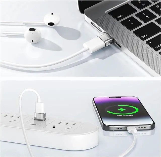 Alt view image 5 of 7 - USB to USB C Adapter 4 Pack Transparent Type-C Female to A Male Car Charger Converter for New iPhone 16 Pro Max Plus 15 14 13 Apple Watch 10 9 8 Airpods iPad Air 5 Mini 6 7 S24 Ultra
