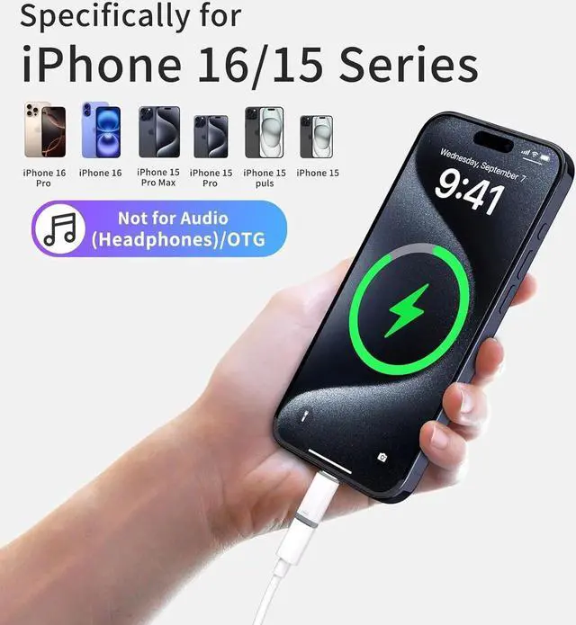 Alt view image 4 of 7 - 3 Pack Lightning to USB C Charging Adapter for iPhone 16/16 Pro/15/15 Pro iPad Pro iPad Air 5/4 Galaxy S24 USB C Male to Lightning Female Fast Charging & Data Transfer Adapter Not for Audio/OTG