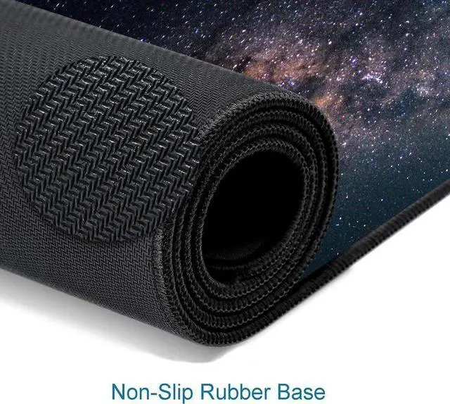 Alt view image 5 of 6 - Large Gaming Mouse Pad with Stitched Edges Galaxy Desk Mat Extended XL Keyboard Pad Non-Slip Rubber Base Desk Pad for Keyboard and Mouse 31.5X11.8 inch