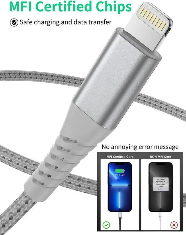 Alt view image 4 of 7 - Short USB C to Lightning Cable6 inch 3 PackBraided Type C to Lightning Cable PD Fast Charging 0.5 Foot USBC to Lightning Cable for iPhone 14 13 12 Pro Max Mini 10 8 Plus XR XS SE AirPods